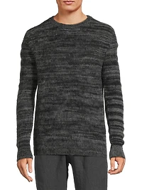 Melange Brushed Cashmere Crewneck Sweater