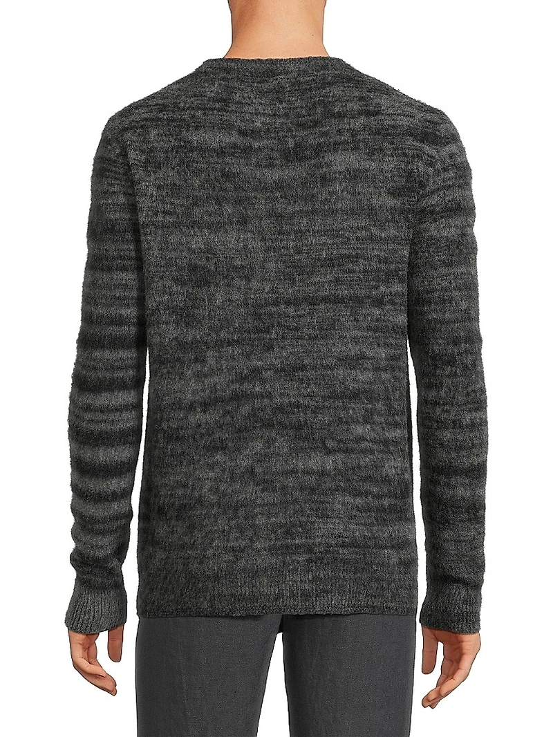 Melange Brushed Cashmere Crewneck Sweater