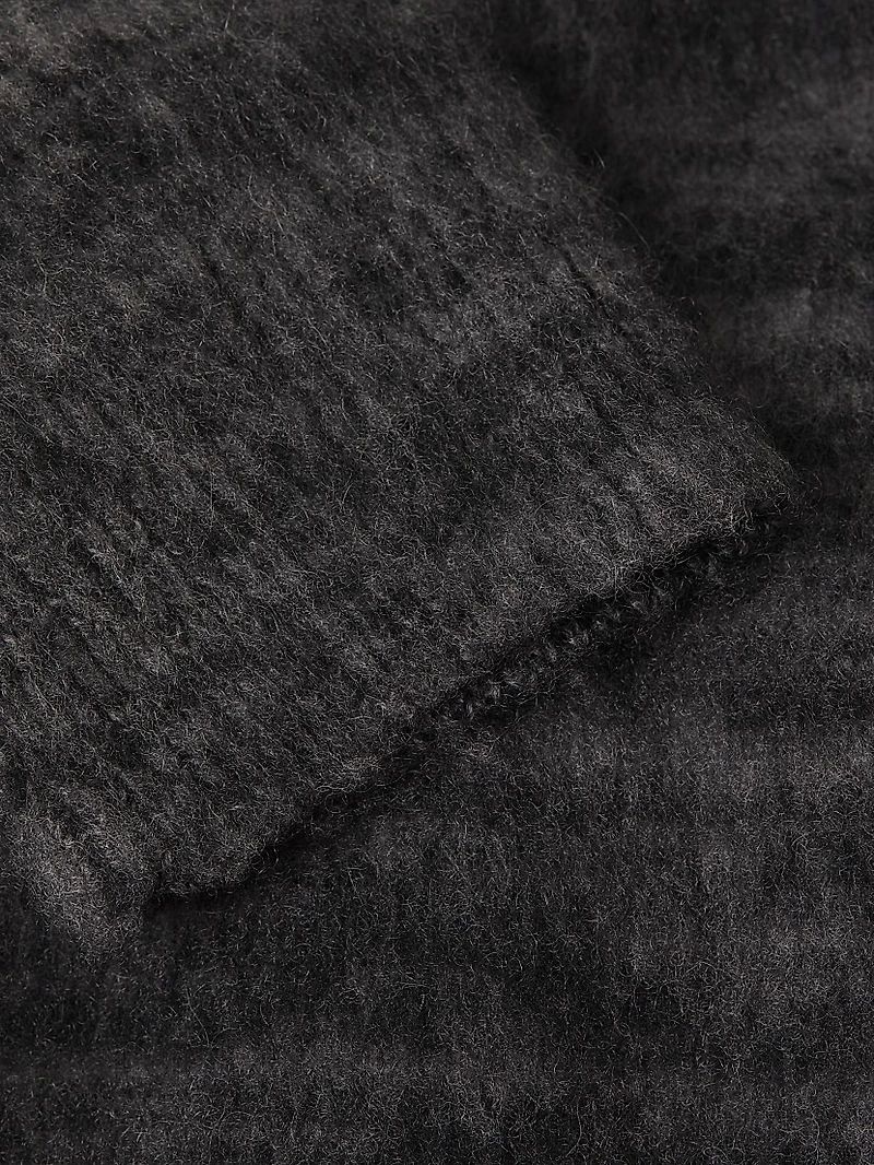 Melange Brushed Cashmere Crewneck Sweater