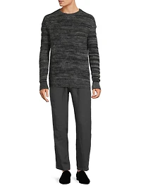 Melange Brushed Cashmere Crewneck Sweater