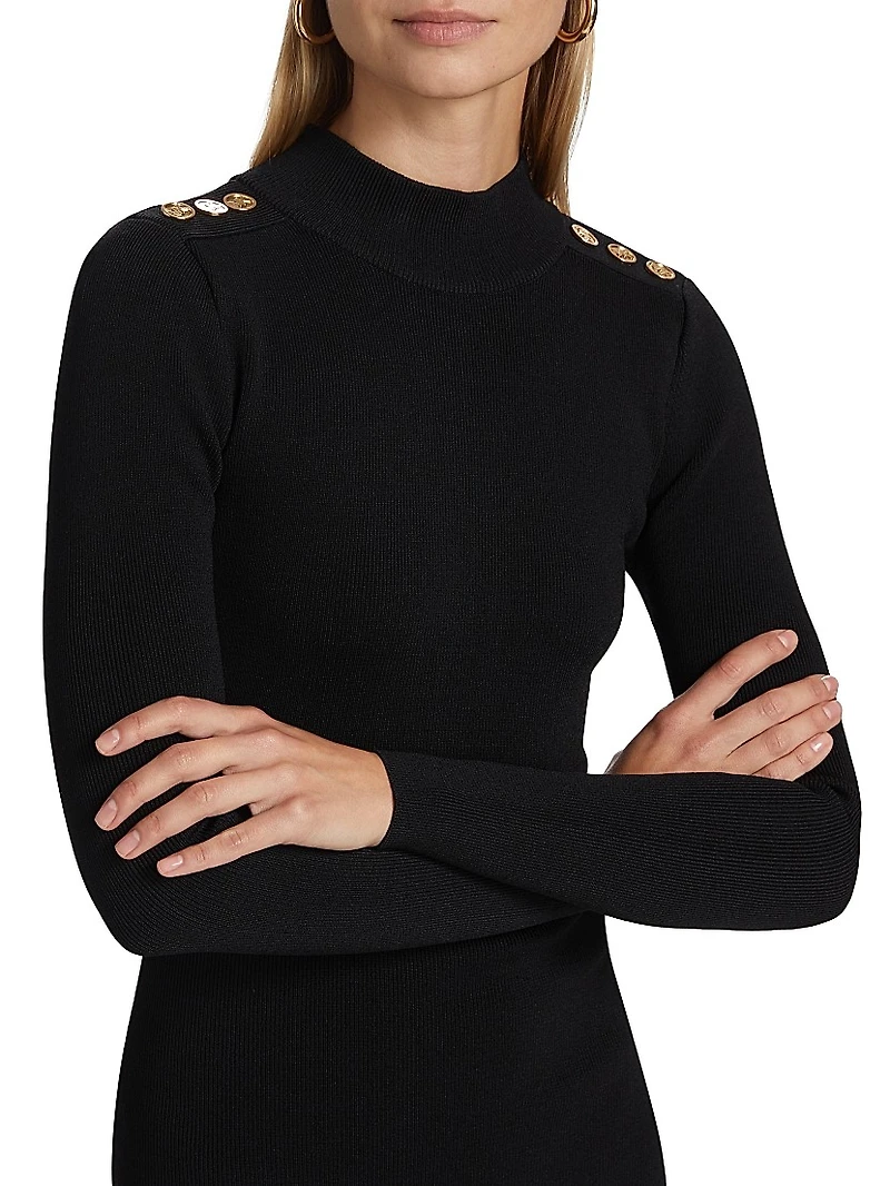 Knit Pleated-Hem Minidress