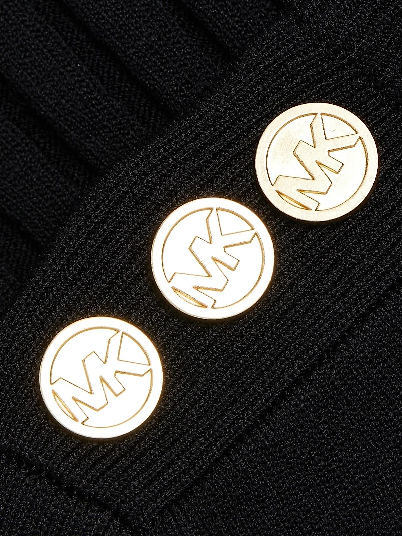 Knit Pleated-Hem Minidress