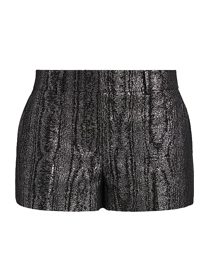 Metallic Cotton-Blend Shorts