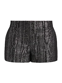 Metallic Cotton-Blend Shorts