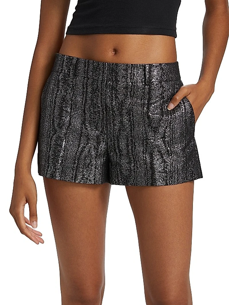 Metallic Cotton-Blend Shorts