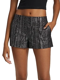 Metallic Cotton-Blend Shorts