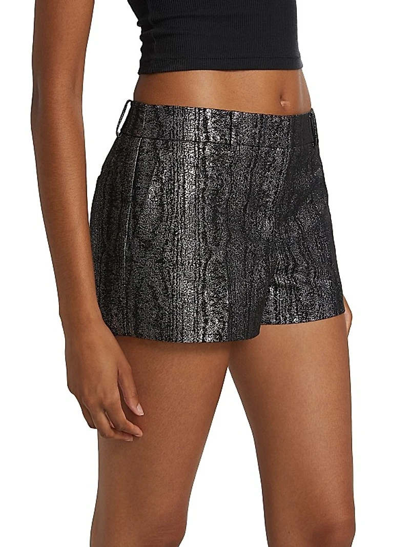 Metallic Cotton-Blend Shorts