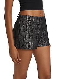 Metallic Cotton-Blend Shorts