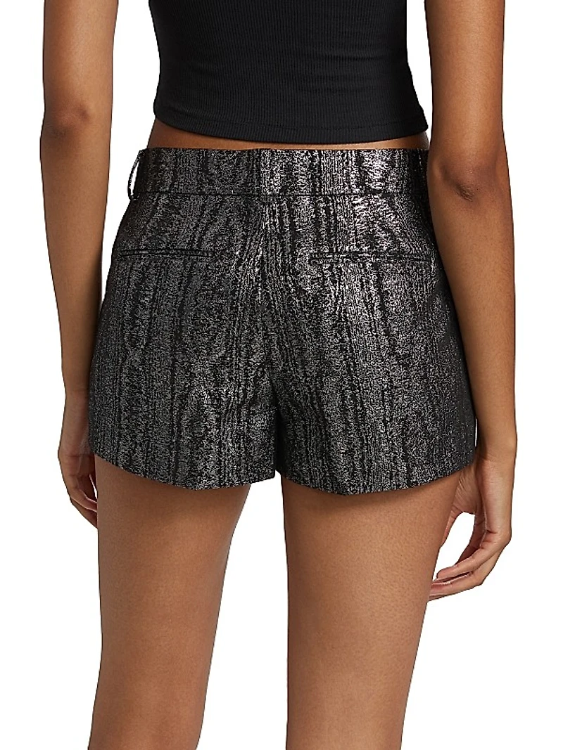 Metallic Cotton-Blend Shorts