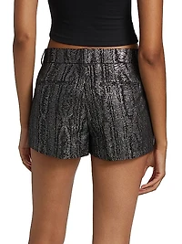 Metallic Cotton-Blend Shorts