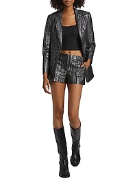 Metallic Cotton-Blend Shorts