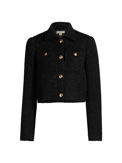 Metallic Tweed Wool Jacket