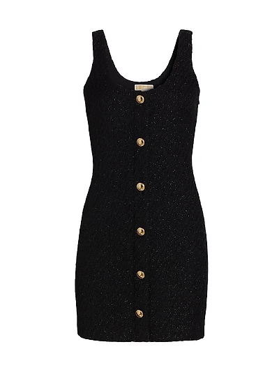 Metallic Tweed Wool-Blend Minidress
