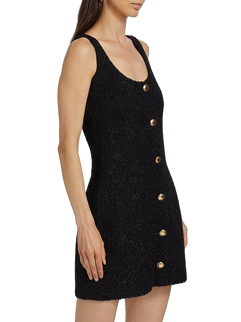 Metallic Tweed Wool-Blend Minidress