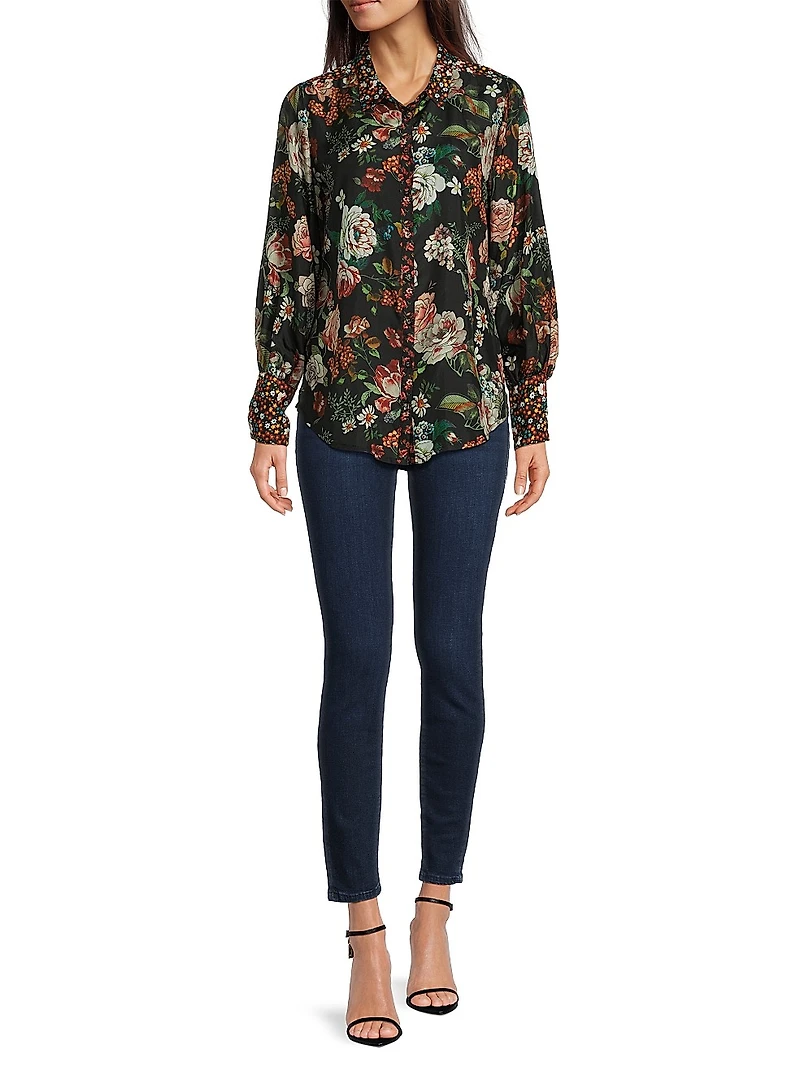 Yrene Floral Silk Blouse