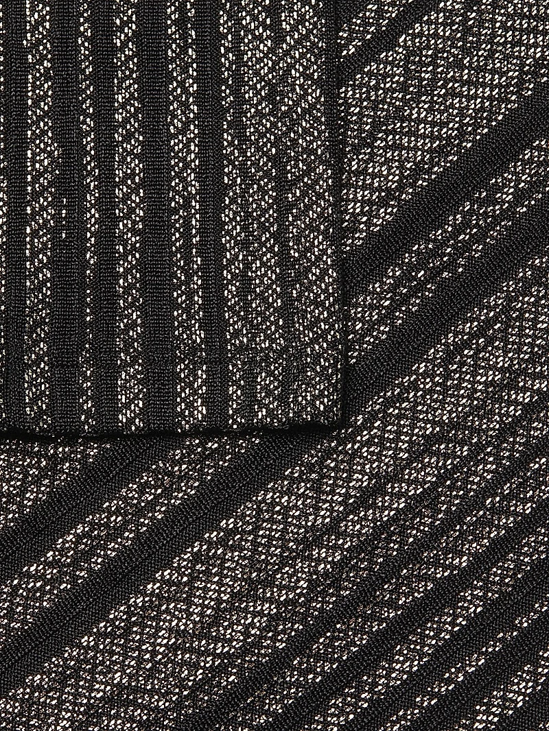 Jenna Metallic Rib-Knit Crewneck Tunic