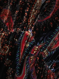 Sezana Paisley Velvet Fringe Dress