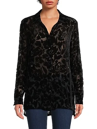 Axelle Floral Velvet Burnout Shirt