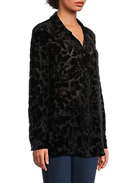 Axelle Floral Velvet Burnout Shirt