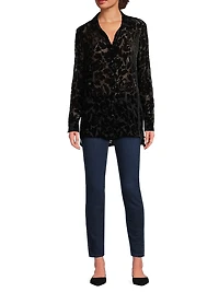 Axelle Floral Velvet Burnout Shirt