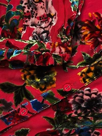 Yoella Floral Velvet Burnout Shirt