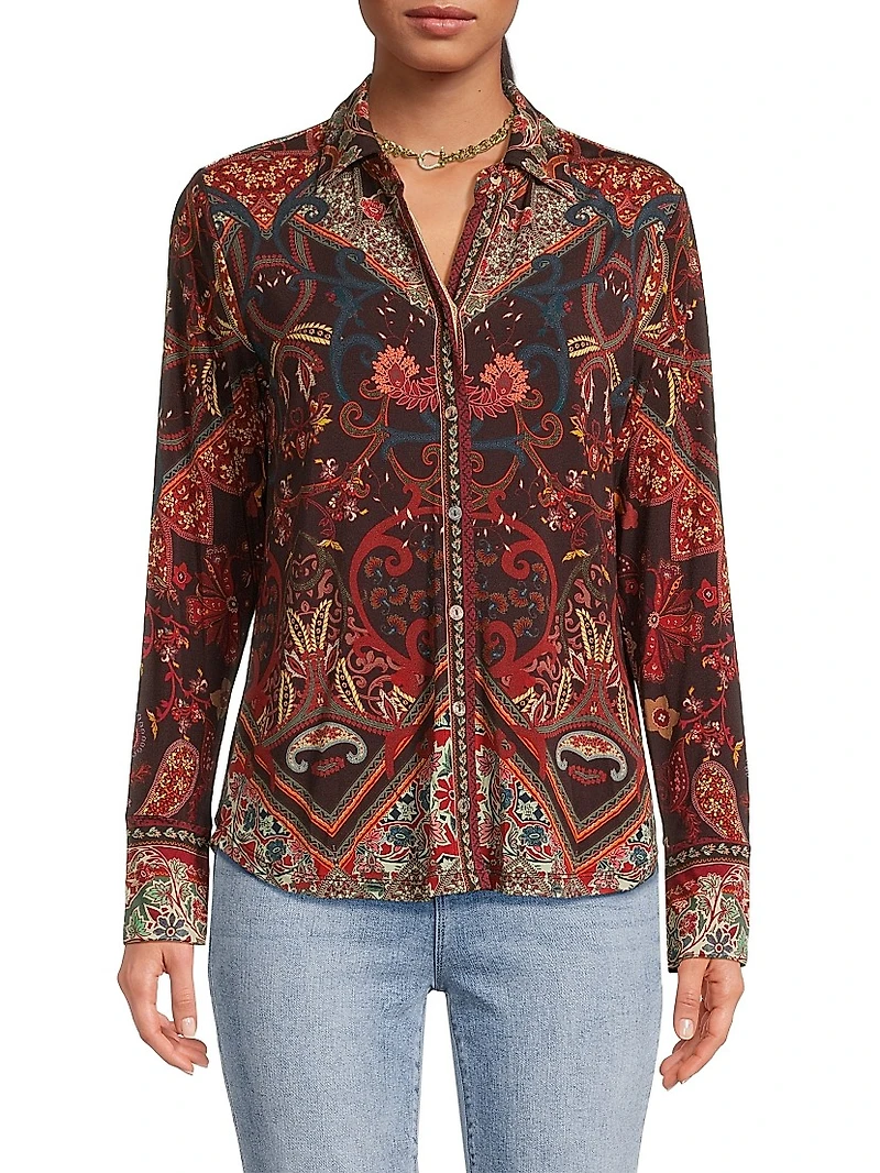 The Janie Favorite Printed Button-Front Shirt