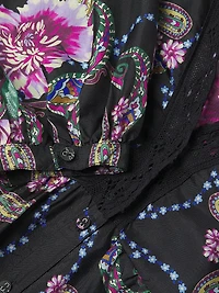 Leda Floral Silk V-Neck Maxi Dress