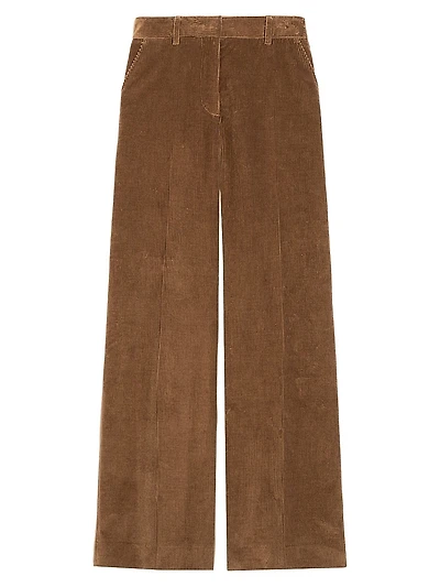 Tania Corduroy Straight-Leg Pants