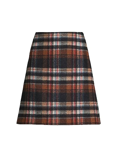 Epoca Plaid Virgin Wool A-Line Miniskirt