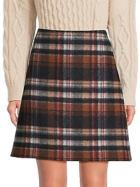 Epoca Plaid Virgin Wool A-Line Miniskirt