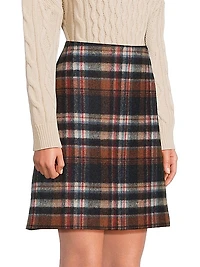 Epoca Plaid Virgin Wool A-Line Miniskirt