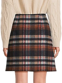 Epoca Plaid Virgin Wool A-Line Miniskirt