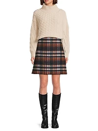 Epoca Plaid Virgin Wool A-Line Miniskirt