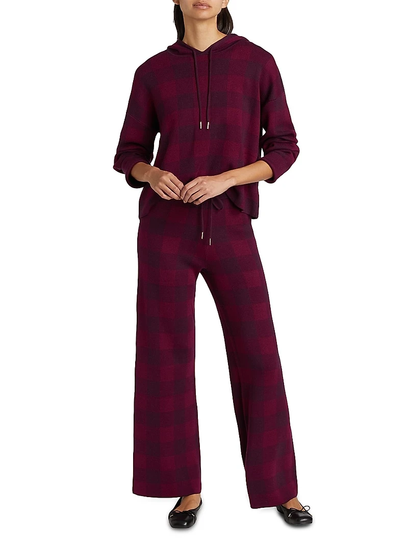 Birdseye Plaid Hooded Sweater