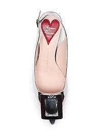 Virgule 55MM Metallic Leather Slingback Pumps