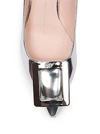 Virgule 55MM Metallic Leather Slingback Pumps