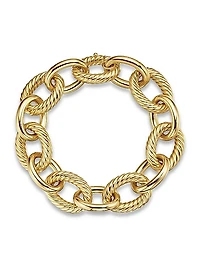 Oval Link Chain Bracelet in 18K Yellow Gold, 17MM