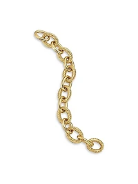 Oval Link Chain Bracelet in 18K Yellow Gold, 17MM