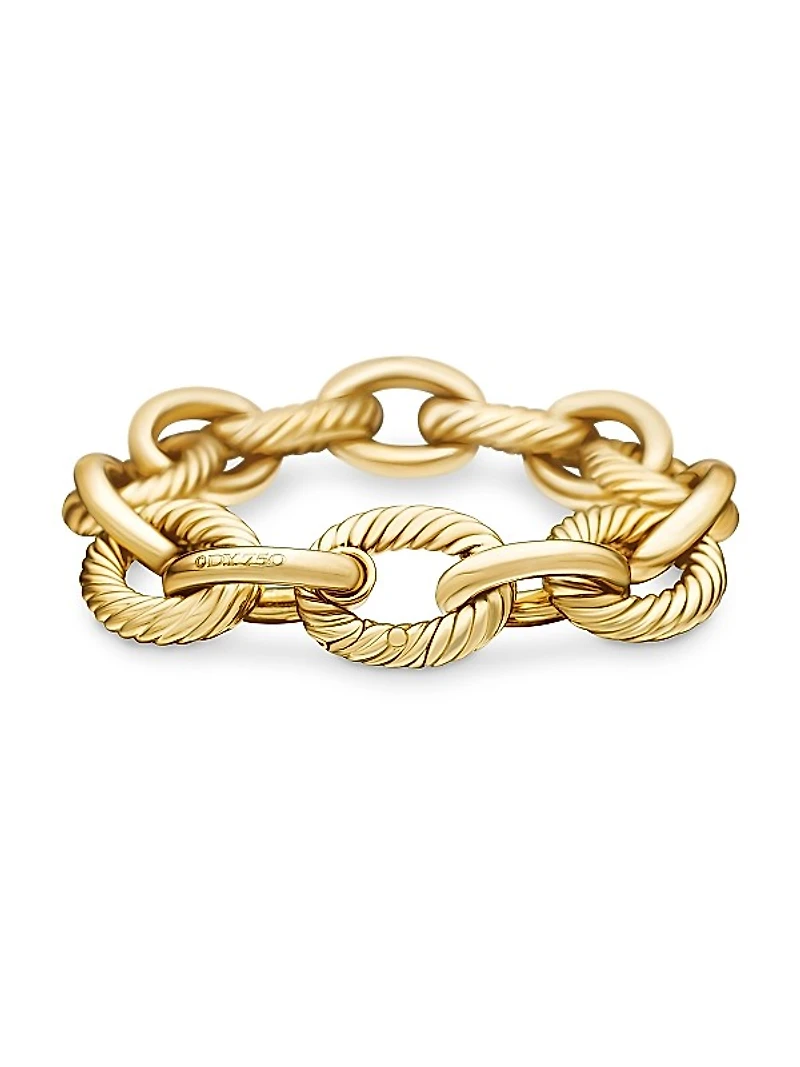 Oval Link Chain Bracelet in 18K Yellow Gold, 17MM