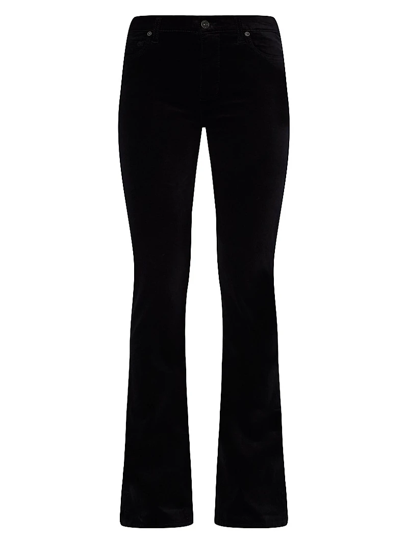 Ali Velvet Low-Rise Flared Jeans