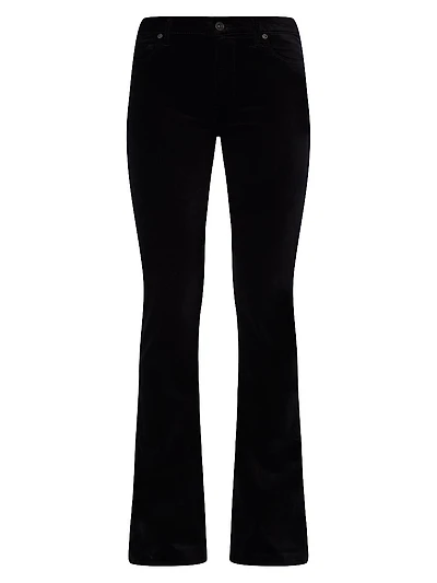 Ali Velvet Low-Rise Flared Jeans