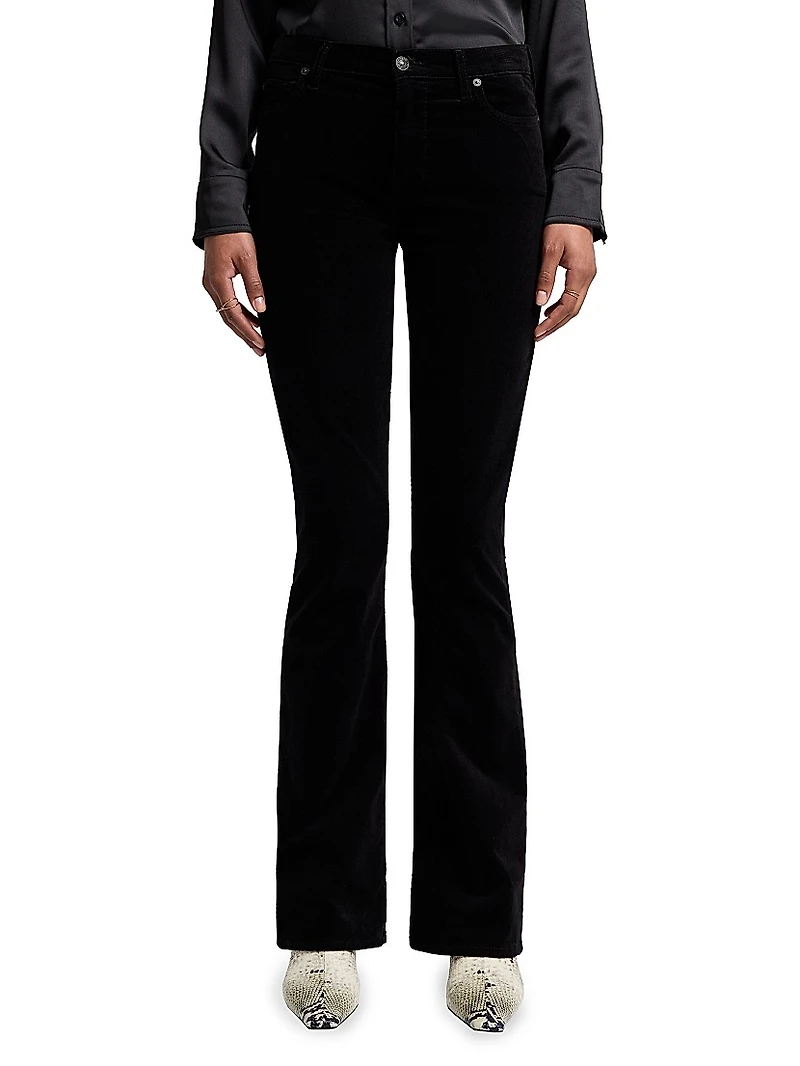 Ali Velvet Low-Rise Flared Jeans