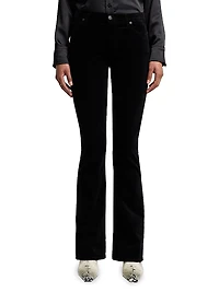 Ali Velvet Low-Rise Flared Jeans