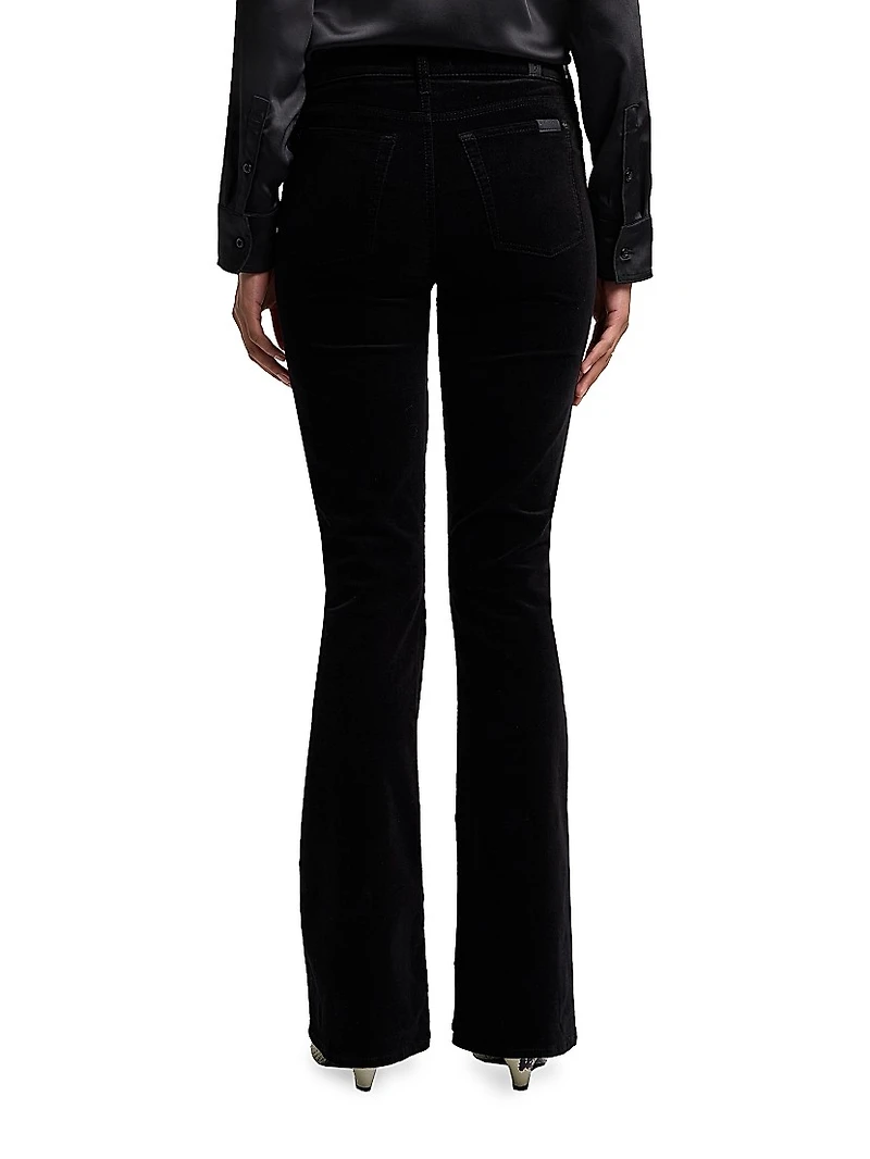 Ali Velvet Low-Rise Flared Jeans