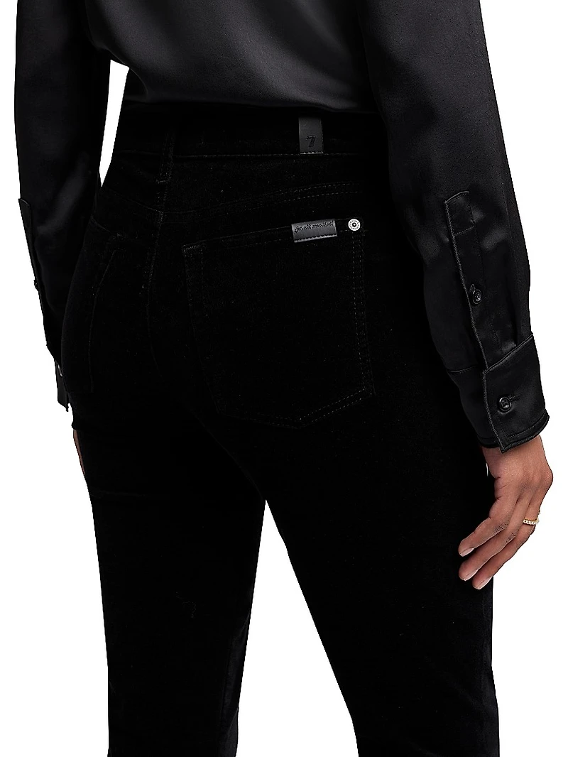 Ali Velvet Low-Rise Flared Jeans