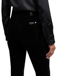 Ali Velvet Low-Rise Flared Jeans