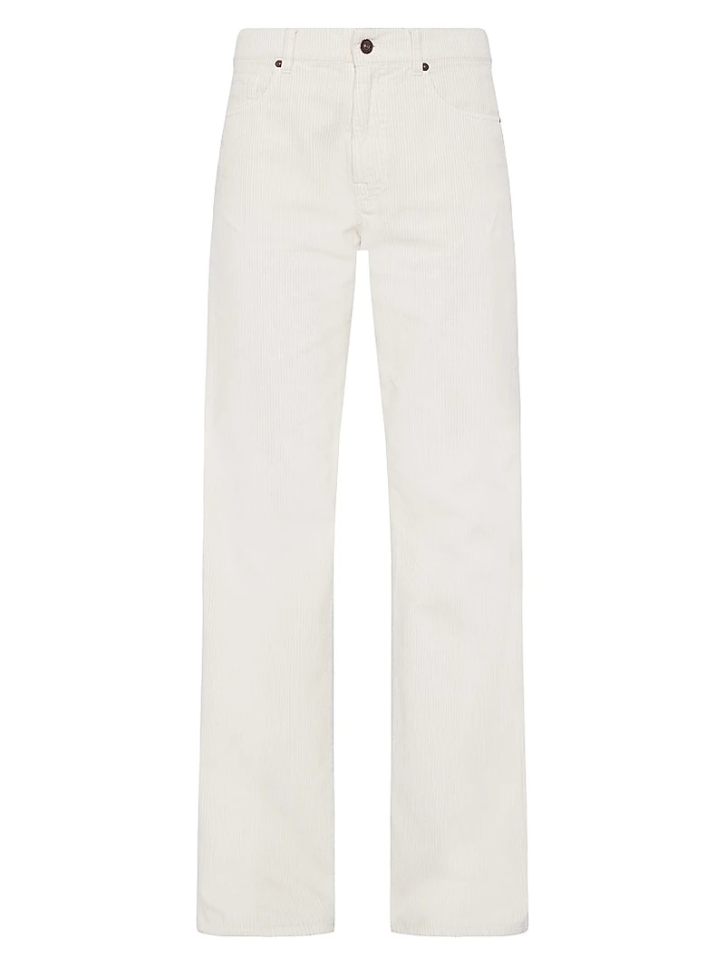 Tess Corduroy Straight-Leg Pants