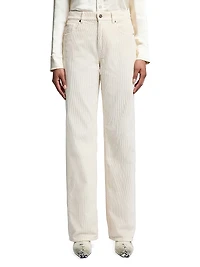 Tess Corduroy Straight-Leg Pants