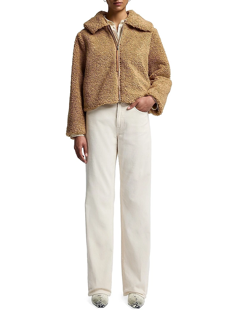 Tess Corduroy Straight-Leg Pants