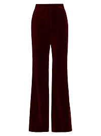 Aceto Velvet High-Rise Straight-Leg Pants